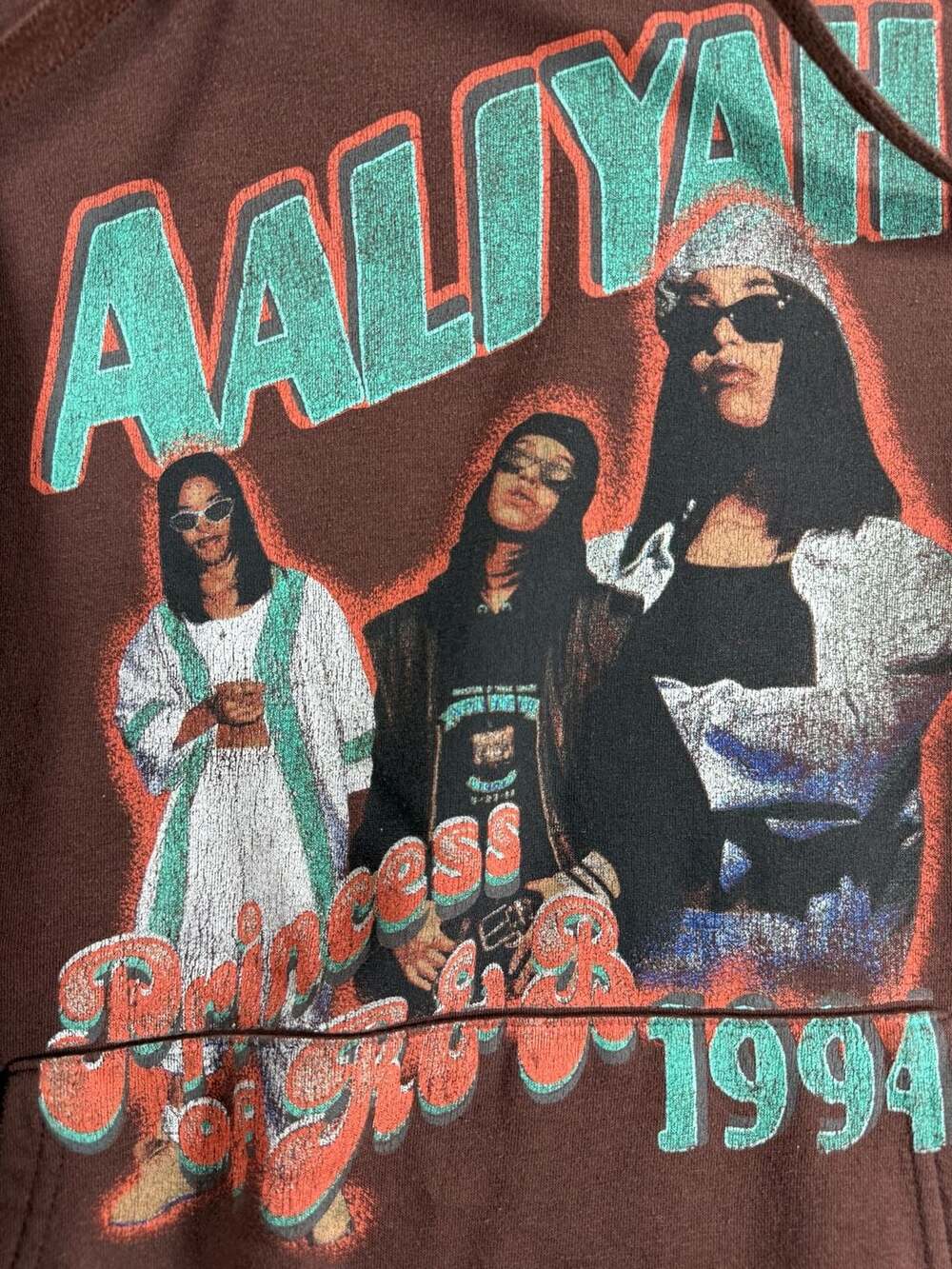 Aaliyah Princess of R&B 1994 Brown Graphic Hoodie